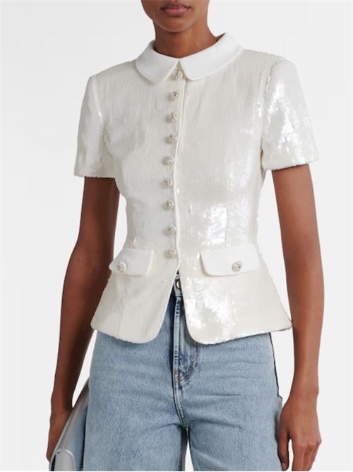 Top con paillettes SELF PORTRAIT | RS26016TWHITE
